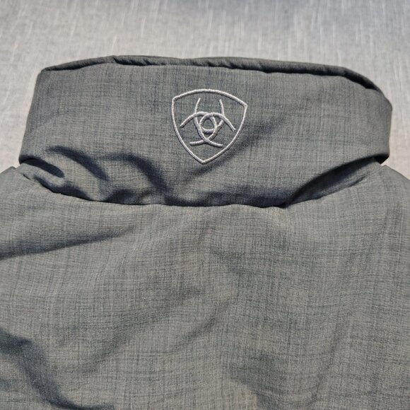 Ariat Mens Cruis Insulated Vest XL Gray 10024051 Fleece Lined Quilted Puffer - Picture 9 of 16